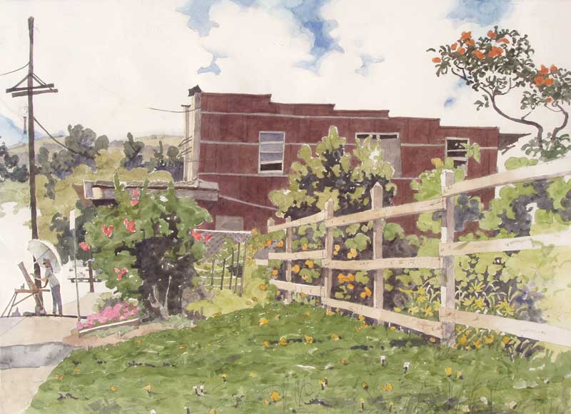 An Artist Painting Makawao by Eddie Flotte