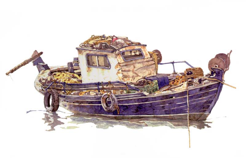 Greek Boat by Eddie Flotte