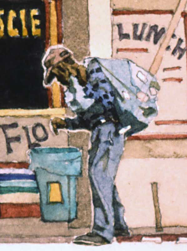 Man Collecting Tin Cans Venice Beach by Eddie Flotte
