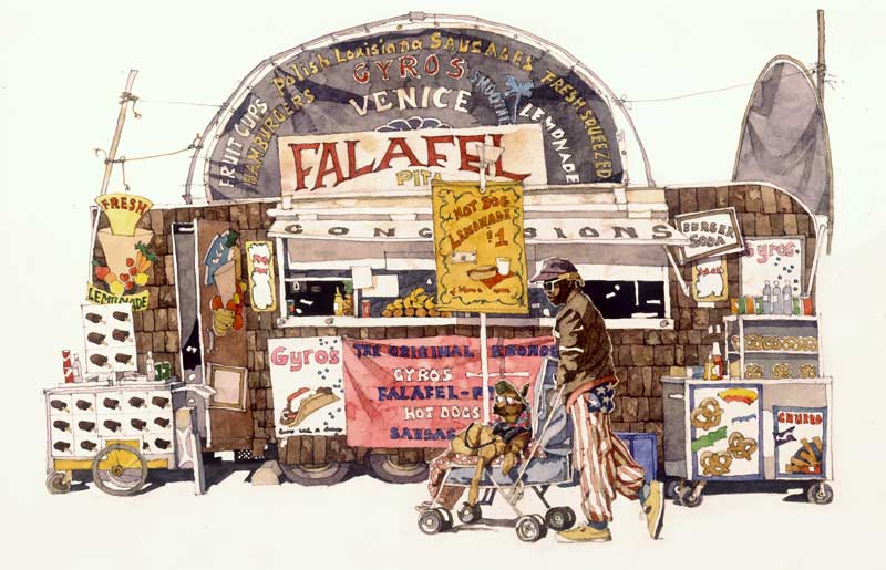 Venice Beach Falafel Stand by Eddie Flotte