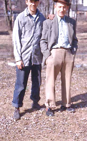 Eddie's Father & Grandfather in their Backyard