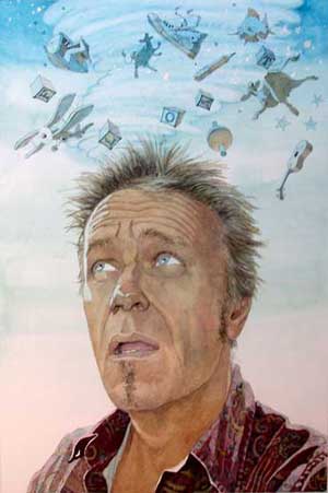 Self Portrait Watercolor Painting by Eddie Flotte: Eddy Float