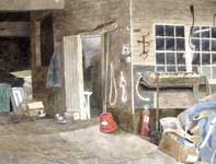 A Walk Into Kuerner's Barn Painting by Eddie Flotte: A Walk Into Kuerner's Barn