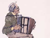 Accordion Player Painting by Eddie Flotte: Accordion Player