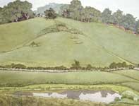 Across The Pond To Kuerner's Hill Painting by Eddie Flotte: Across The Pond To Kuerner's Hill