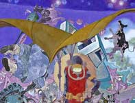 A Most Adventurous Dairy Cow 14 Painting by Eddie Flotte: A Most Adventurous Dairy Cow 14