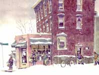 Ambler Paper Boys Painting by Eddie Flotte: Ambler Paper Boys