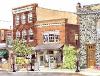 Ambler Police Station Painting by Eddie Flotte: Ambler Police Station