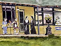 Ambler Train Station Detail Painting by Eddie Flotte: Ambler Train Station Detail