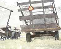 Bale Loader And Hay Wagon Painting by Eddie Flotte: Bale Loader And Hay Wagon