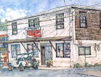 Bersamin's Market Painting by Eddie Flotte: Bersamin's Market