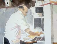 Bill at Hank's Place Painting by Eddie Flotte: Bill at Hank's Place
