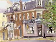 Brenneman and Brady's Drug Store Painting by Eddie Flotte: Brenneman and Brady's Drug Store