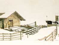 Calf Barn Sketch Painting by Eddie Flotte: Calf Barn Sketch