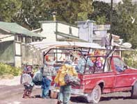 Cane Workers at Kitada's Painting by Eddie Flotte: Cane Workers at Kitada's