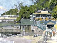 Cheese Burger in Paradise Painting by Eddie Flotte: Cheese Burger in Paradise
