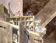 Christmas Rabbits Painting by Eddie Flotte: Christmas Rabbits