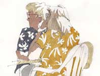 Coffee Talk Sketch Painting by Eddie Flotte: Coffee Talk Sketch