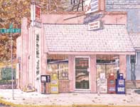 Del's Steaks and Hoagies Ambler Painting by Eddie Flotte: Del's Steaks and Hoagies Ambler