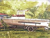 Dewitt's Boat Painting by Eddie Flotte: Dewitt's Boat