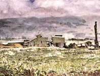 Distant Mill Painting by Eddie Flotte: Distant Mill
