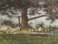 Dog House And Dinner Bell Painting by Eddie Flotte: Dog House And Dinner Bell