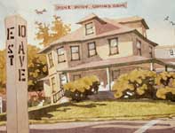 E Street and Tenth, Belmar NJ Painting by Eddie Flotte: E Street and Tenth, Belmar NJ