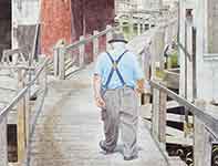 George Sets Off to Work Painting by Eddie Flotte: George Sets Off to Work