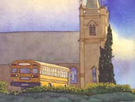 Ghost Bus Painting by Eddie Flotte: Ghost Bus