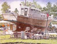Haiku Dry Dock Painting by Eddie Flotte: Haiku Dry Dock