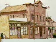 Horiuchi Building Painting by Eddie Flotte: Horiuchi Building