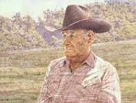 Johnny Pacheco on Horseback Painting by Eddie Flotte: Johnny Pacheco on Horseback