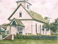 Ka'aumanu Church Painting by Eddie Flotte: Ka'aumanu Church