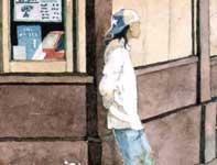 Komoda's Bakery Detail Painting by Eddie Flotte: Komoda's Bakery Detail