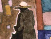 Lady in a Brown Sweater Venice Beach Painting by Eddie Flotte: Lady in a Brown Sweater Venice Beach