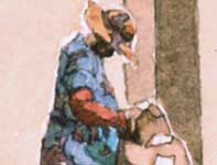 Lady in Blue Venice Beach Painting by Eddie Flotte: Lady in Blue Venice Beach