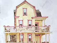 Little Yellow Bay House Painting by Eddie Flotte: Little Yellow Bay House