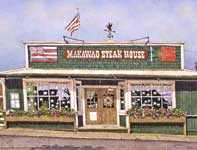 Makawao Steak House Painting by Eddie Flotte: Makawao Steak House