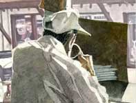 Man Drinking Coffee Painting by Eddie Flotte: Man Drinking Coffee