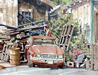 Mister Brown's Driveway Painting by Eddie Flotte: Mister Brown's Driveway
