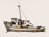 Painting by Eddie Flotte: Monterey Fishing Boat