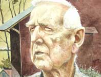 Mr Kuerner At The Barn Painting by Eddie Flotte: Mr Kuerner At The Barn