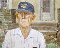 Mr Kuerner At The Porch Painting by Eddie Flotte: Mr Kuerner At The Porch
