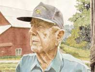 Mr Kuerner Watching The Sky Painting by Eddie Flotte: Mr Kuerner Watching The Sky