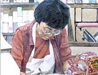 Mrs Horiuchi Painting by Eddie Flotte: Mrs Horiuchi