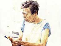 Mrs Kitada Painting by Eddie Flotte: Mrs Kitada
