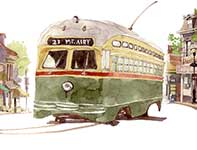 Mt. Airy Trolly Painting by Eddie Flotte: Mt. Airy Trolly