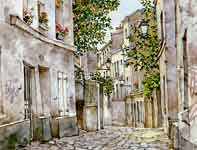 Paris Alley Painting by Eddie Flotte: Paris Alley