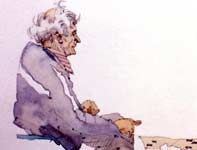 Painting by Eddie Flotte: Parisian Playing Checkers