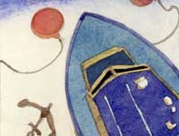 Party Boat and Buoys Painting by Eddie Flotte: Party Boat and Buoys